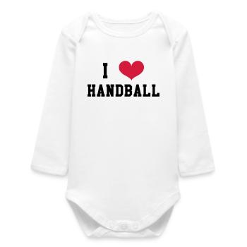 I Love Handball - Body bébé manches longues biologique - blanc - Devant