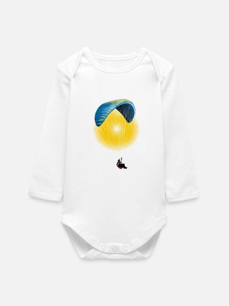 Gleitschirm - Baby Organic Langarmbody - Weiß