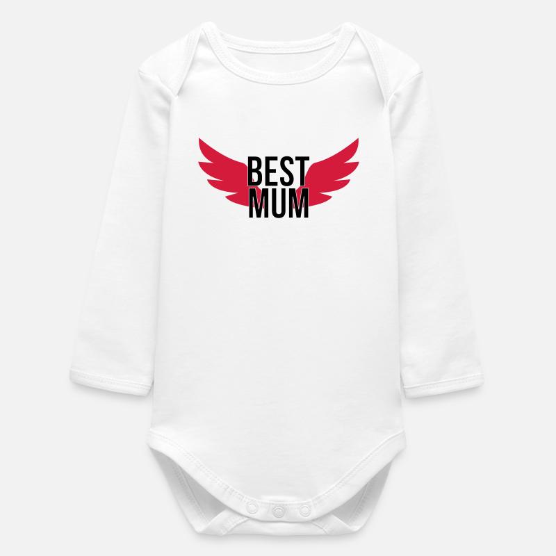 Best Mum - Baby Organic Long-Sleeved Bodysuit - white