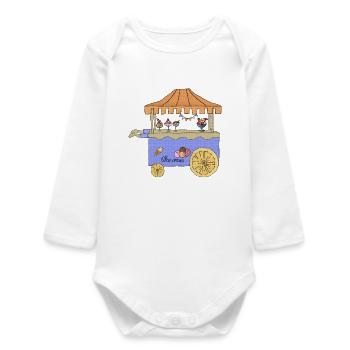 Eiscreme - Baby Organic Langarmbody - Weiß - Vorne