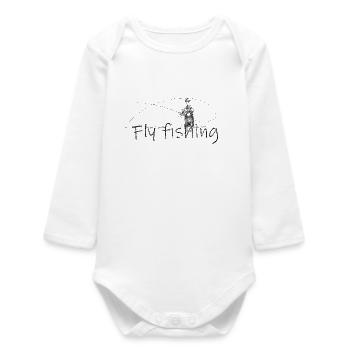 Fly fishing - Baby Organic Long-Sleeved Bodysuit - white - Front