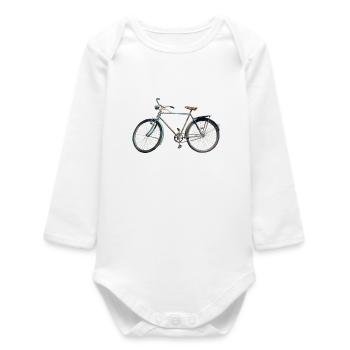 Bicycle - Baby Organic Long-Sleeved Bodysuit - white - Front