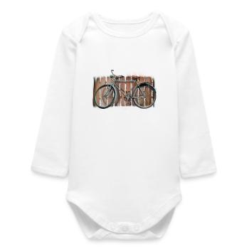 Bicycle - Baby Organic Long-Sleeved Bodysuit - white - Front