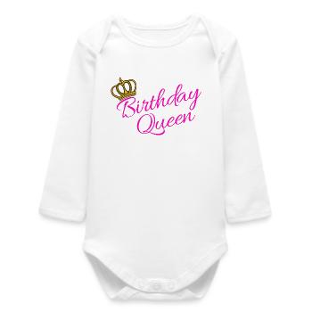 Déclaration d'anniversaire de partenaire reine drôle - Body bébé manches longues biologique - blanc - Devant