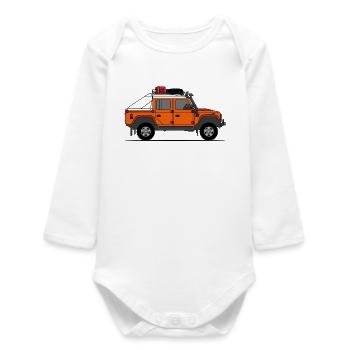 Defender Double Cab Offroad Orange - Body bébé manches longues biologique - blanc - Devant