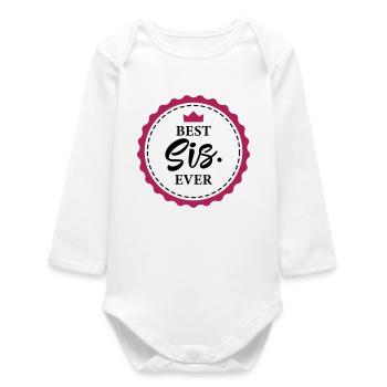 sister - Baby Organic Long-Sleeved Bodysuit - white - Front