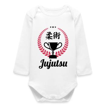 Jujutsu Jiu Jitsu Jiujitsu Ju-jitsu Jiu-jitsu - Baby Organic Long-Sleeved Bodysuit - white - Front