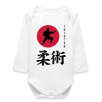 Jujutsu Jiu Jitsu Jiujitsu Ju-jitsu Jiu-jitsu - Baby Organic Long-Sleeved Bodysuit - white - Front
