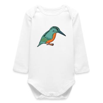 Martin-pêcheur - Body bébé manches longues biologique - blanc - Devant