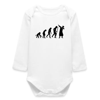 Evolution dab dabbing graduation college student - Baby Organic Long-Sleeved Bodysuit - white - Front