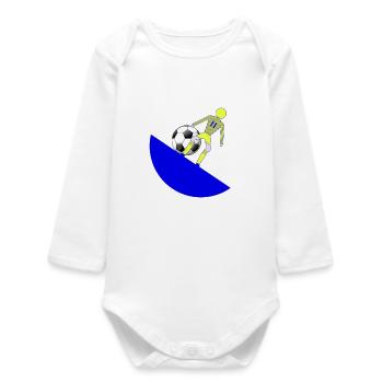 Coup de pied de foot sur Blue Crescent - Body bébé manches longues biologique - blanc - Devant