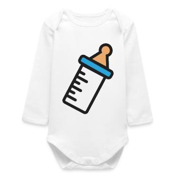 Bouteille de lait - Body bébé manches longues biologique - blanc - Devant