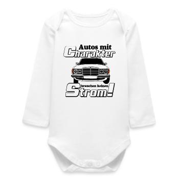 MB W123 , Kult , Autos mit Charakter ...(25) - Baby Organic Langarmbody - Weiß - Vorne