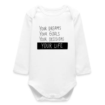 Your life - Baby Organic Long-Sleeved Bodysuit - white - Front