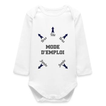Bébé mode d'emploi - Body bébé manches longues biologique - blanc - Devant