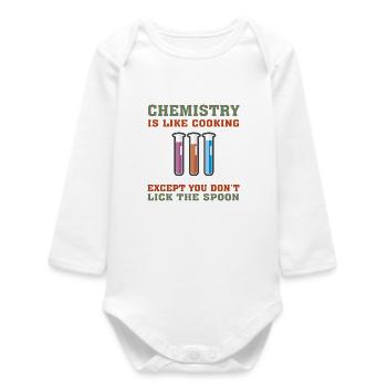 Ingénieur chimiste drôle, la chimie est comme la cuisine - Body bébé manches longues biologique - blanc - Devant