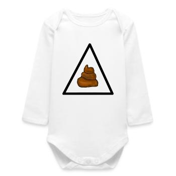 Warning shit, attention shit - Baby Organic Long-Sleeved Bodysuit - white - Front