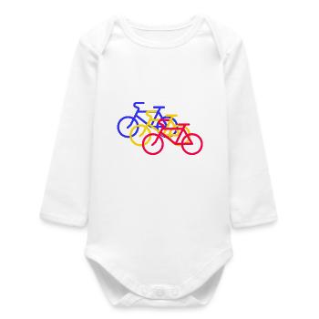 Vélos colorés - Body bébé manches longues biologique - blanc - Devant