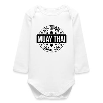 Muay-Thai - Thai-Boxen - Baby Organic Langarmbody - Weiß - Vorne