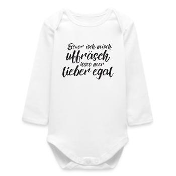 Lieber egal - Baby Organic Langarmbody - Weiß - Vorne