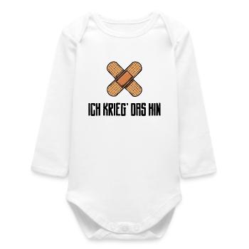 Doctor physician nurse carer supervisor - Baby Organic Long-Sleeved Bodysuit - white - Front