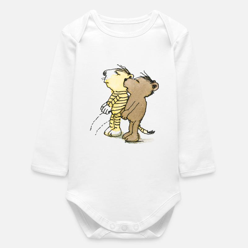 Janosch Tiger und Bär Pullern - Baby Organic Langarmbody - Weiß
