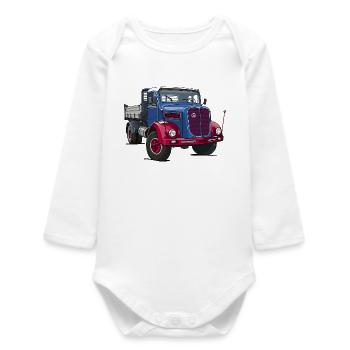 Camion oldtimer - Body bébé manches longues biologique - blanc - Devant