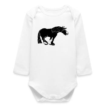 funny Tinker black, Irish Cob - Baby Organic Long-Sleeved Bodysuit - white - Front