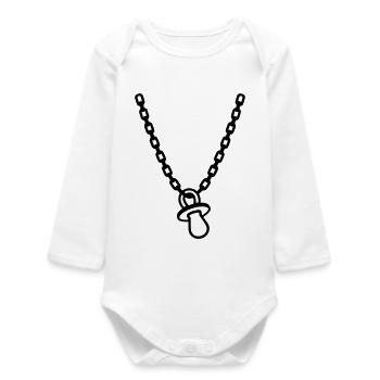 Bébé collier sucettes Nuk Nuk - Body bébé manches longues biologique - blanc - Devant