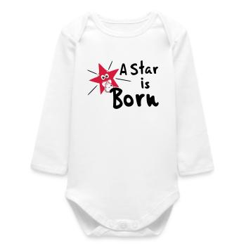Baby Star is Born Né - Body bébé manches longues biologique - blanc - Devant