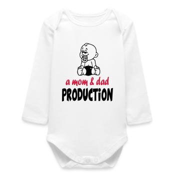 Bébé maman papa Maman Papa production - Body bébé manches longues biologique - blanc - Devant