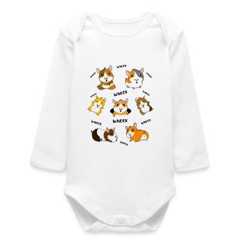 Meerschweinchen Das Leben Ist Besser Mit - Baby Organic Langarmbody - Weiß - Vorne