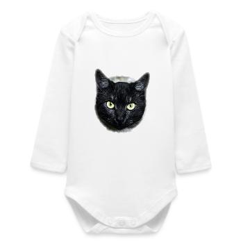 black cat black cat - Baby Organic Long-Sleeved Bodysuit - white - Front