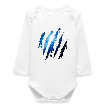 Ozian Scratch Trail Underwater Scratches - Baby Organic Long-Sleeved Bodysuit - white - Front