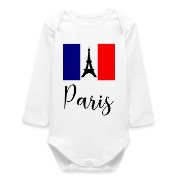 PARIS. CAPITALE. VILLE. FRANCE. PARISIEN. PARIS - Body bébé manches longues biologique - blanc - Devant