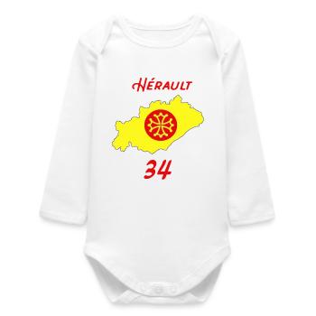 Hérault - Baby Organic Long-Sleeved Bodysuit - white - Front