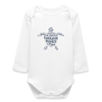 Freedive - Word Cloud Turtle - Baby Organic Long-Sleeved Bodysuit - white - Front