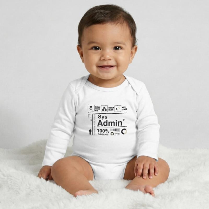 sys admin Computer Nerd pc Kit programmer Humor lo Baby Organic Langarmbody