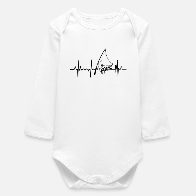 Fischerei Herzlinie - Baby Organic Langarmbody - Weiß