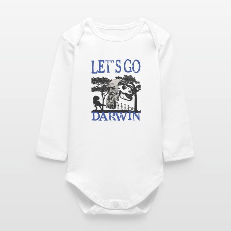 Charles Darwin Evolution textile Geschenkidee Baby Organic Langarmbody