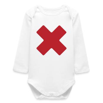 Crimson X Geometric Tee - Baby Organic Long-Sleeved Bodysuit - white - Front