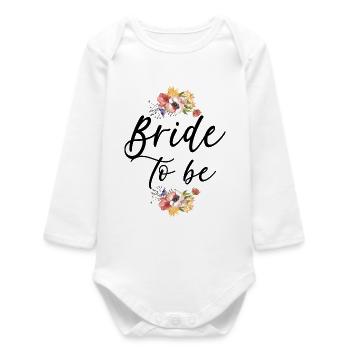 Bridal Wedding Engagement - Baby Organic Long-Sleeved Bodysuit - white - Front