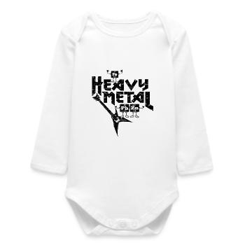 Heavy Metal Funny - Baby Organic Long-Sleeved Bodysuit - white - Front