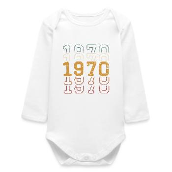 1970 - Baby Organic Long-Sleeved Bodysuit - white - Front