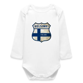 Armoiries Helsinki Finlande - Body bébé manches longues biologique - blanc - Devant