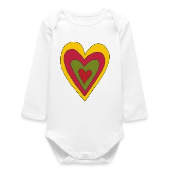 4 hearts in one - Baby Organic Long-Sleeved Bodysuit - white - Front