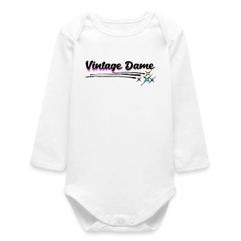 Grandmother Old Woman Vintage Grandma Statement - Baby Organic Long-Sleeved Bodysuit - white - Front