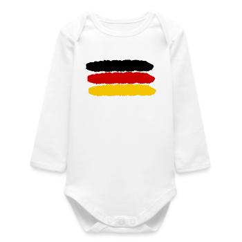 Allemagne couleurs noir rouge or - Body bébé manches longues biologique - blanc - Devant