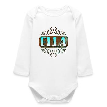 Name Day Gifts ELLA MAIDEN NAME - Baby Organic Long-Sleeved Bodysuit - white - Front