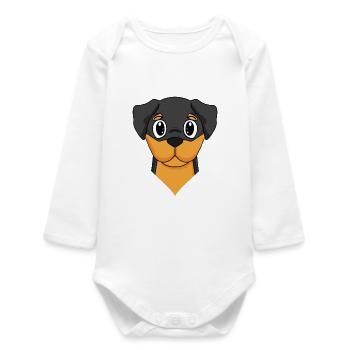 Race de chien Rottweiler - Body bébé manches longues biologique - blanc - Devant